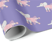 illusima Ballerina Elephant Paars Wrappapier Cadeaupapier (Rol Hoek)