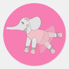 illusima Ballerina Elephant Ronde Sticker