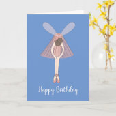 illusima Ballerina Fairy Blue Birthday Kaart (Gele Bloem)
