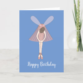 illusima Ballerina Fairy Blue Birthday Kaart
