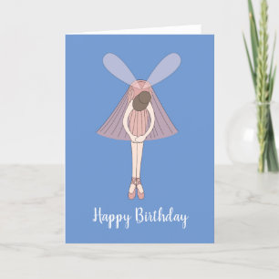 illusima Ballerina Fairy Blue Birthday Kaart