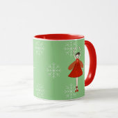 illusima Ballerina Fairy Christmas Snowflakes Mug Mok (Voorkant rechts)