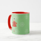 illusima Ballerina Fairy Christmas Snowflakes Mug Mok (Voorkant links)