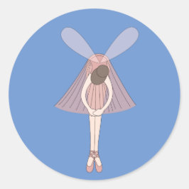 illusima Ballerina Fairy Cornflower Blue Ronde Sticker