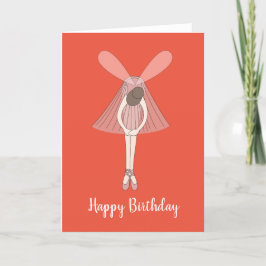 illusima Ballerina Fairy Dark Oranje Birthday Kaar Kaart