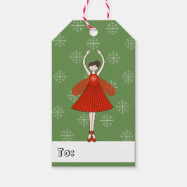 illusima Ballerina Fairy Kerstmis Snowflakes Cadeaulabel
