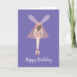 illusima Ballerina Fairy Paars Birthday Kaart