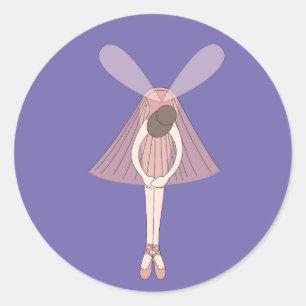 illusima Ballerina Fairy Paars Ronde Sticker