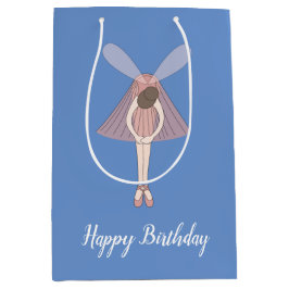 illusima ballerina fee blauw met tekst medium cadeauzakje