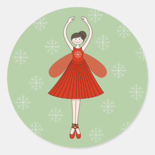 illusima Ballerina Fee Kerst Sneeuwvlokken Ronde Sticker