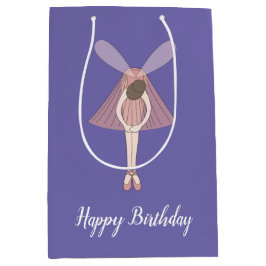 illusima ballerina fee Paarse met tekst Medium Cadeauzakje