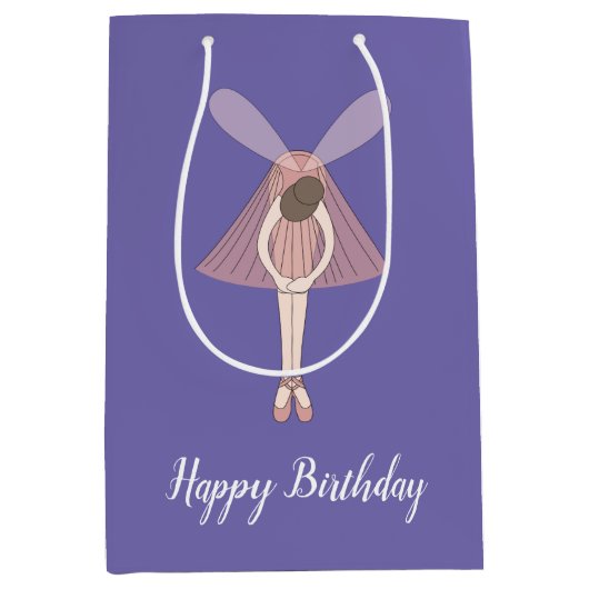 illusima ballerina fee Paarse met tekst Medium Cadeauzakje (Voorkant)