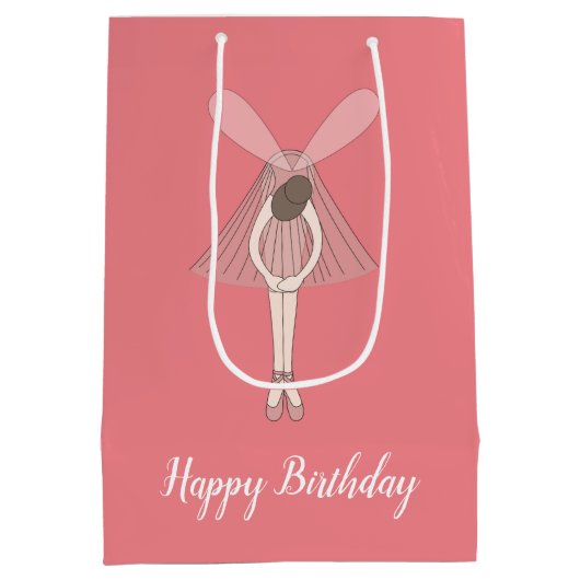 illusima ballerina fee perzik met tekst medium cadeauzakje (Achterkant)