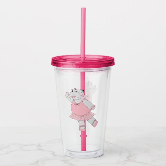 illusima Ballerina Hippo Acryl Drinkbeker (Voorkant)