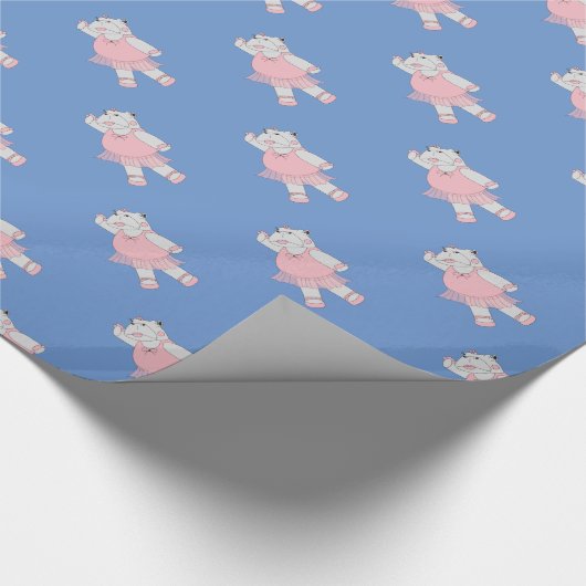 illusima Ballerina Hippo Blue Cadeaupapier (Hoek)