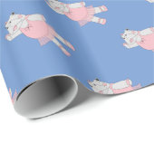 illusima Ballerina Hippo Blue Cadeaupapier (Rol Hoek)
