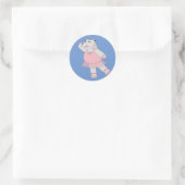 illusima Ballerina Hippo Blue Ronde Sticker (Tas)