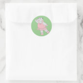 illusima Ballerina Hippo Green Ronde Sticker (Tas)