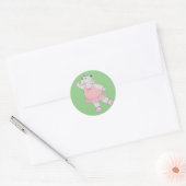 illusima Ballerina Hippo Green Ronde Sticker (Envelop)
