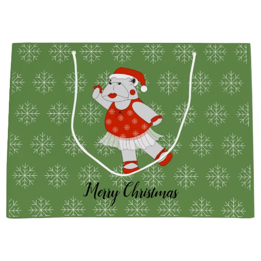 illusima Ballerina Hippo kerstsnowflakes Groot Cadeauzakje (Voorkant)