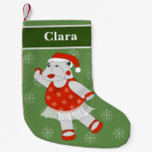 illusima Ballerina Hippo kerstsnowflakes Kleine Kerstsok (Voorkant)