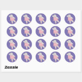 illusima Ballerina Hippo Paars Ronde Sticker (Vel)