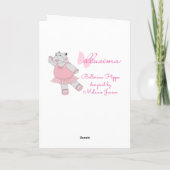 illusima Ballerina Hippo Paarse Birthday Kaart (Achterkant)