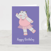 illusima Ballerina Hippo Paarse Birthday