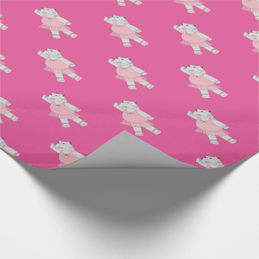 illusima Ballerina Hippo Pink Cadeaupapier (Hoek)