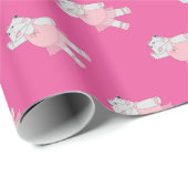 illusima Ballerina Hippo Pink Cadeaupapier (Rol Hoek)