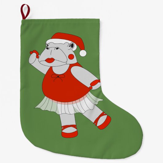 illusima Ballerina Hippo - speciale kerstman Grote Kerstsok (Voorkant)