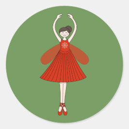 illusima Ballerina kerstmis Ronde Sticker