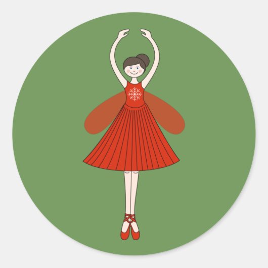illusima Ballerina kerstmis Ronde Sticker (Voorkant)