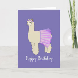 illusima Ballerina Llama Dark Paars Birthday Kaart