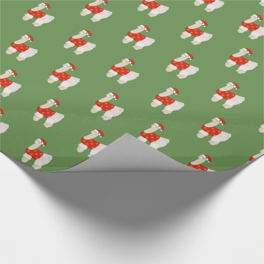 illusima Ballerina Llama kerstgroen Cadeaupapier (Hoek)