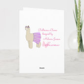 illusima Ballerina Llama Paarse Birthday Kaart (Achterkant)