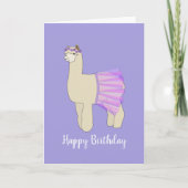 illusima Ballerina Llama Paarse Birthday Kaart (Voorkant)