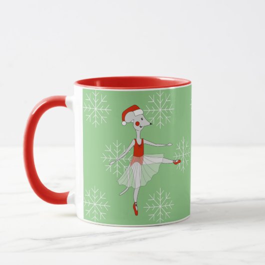 illusima Ballerina Mouse Christmas Snowflakes Mok (Links)