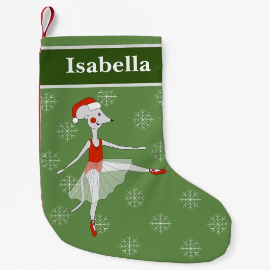 illusima Ballerina Mouse kerstsnowflakes Kleine Kerstsok (Voorkant)