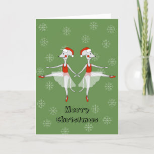 illusima Ballerina Muizen Kerst Sneeuwvlokken Feestdagen Kaart