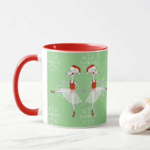 illusima Ballerina Muizen Kerst Sneeuwvlokken Mok
