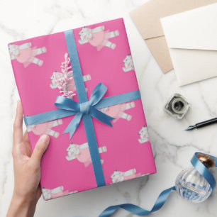 illusima Ballerina Nijlpaard Roze Cadeaupapier