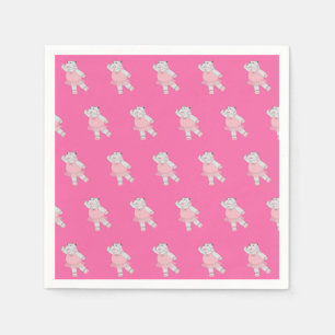 illusima Ballerina Nijlpaard Roze Verjaardagsfeest Servet