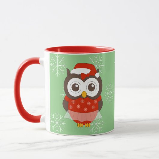 illusima Ballerina Owl Christmas Snowflakes Mug Mok (Links)