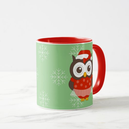 illusima Ballerina Owl Christmas Snowflakes Mug Mok (Voorkant rechts)