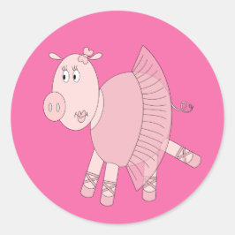 illusima Ballerina Piggy Ronde Sticker