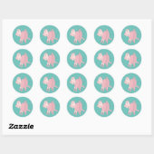 illusima Ballerina Piggy Turquoise Ronde Sticker (Vel)