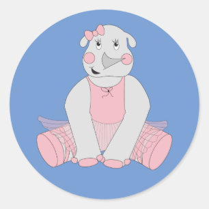 illusima Ballerina Rhino Blue Ronde Sticker