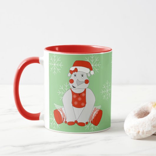 illusima Ballerina Rhino - kerstschilfers Mok (Met donut)