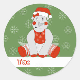 illusima Ballerina Rhino - kerstschilfers Ronde Sticker